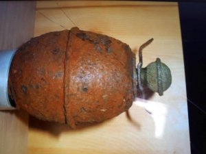 Zdjęcie znalezionego granatu